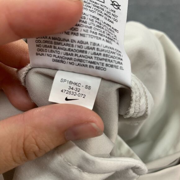 Nike Golf Pants Mens 34 Beige Dri Fit Tech Flat Front Quick Dry Performance - Picture 13 of 15